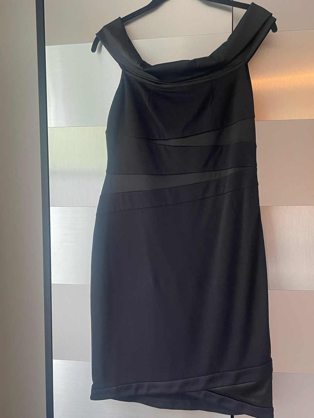 Halston Heritage Black Strapless Fold-Over Neckline Dress size M